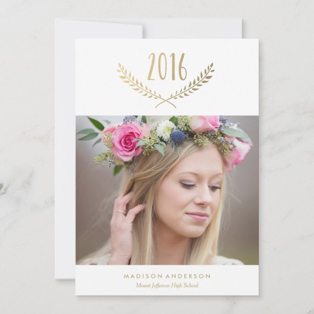 Anúncio de Graduação Gilded Laurel (Frente)