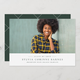 Anúncio de graduação horizontal verde clássico