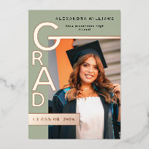 Anúncio de Graduação Jade Moderno com folha em Ros