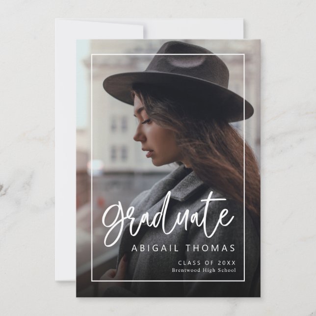 Anúncio de Graduação Manuscrita Moderna (Frente)