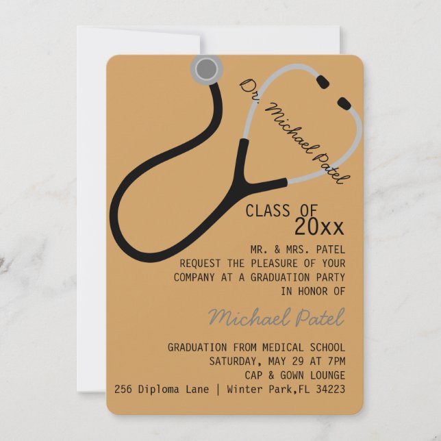 Anúncio de Graduação Médica Stethoscope (Frente)