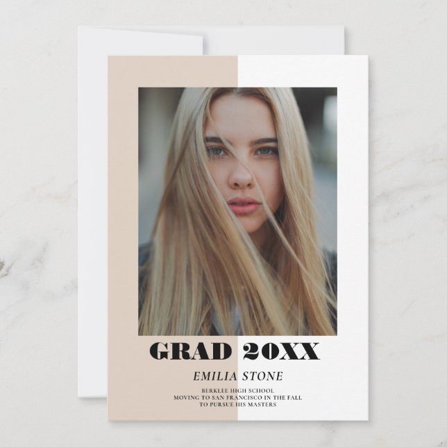 Anúncio de Graduação Moderna de Bloco de Cores (Frente)