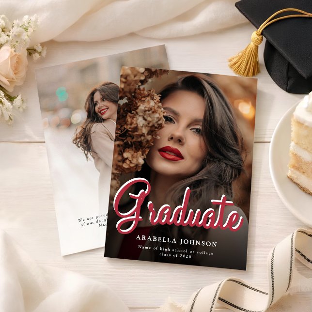 Anúncio de Graduação Moderno com Foto em Duas Face (Criador carregado)