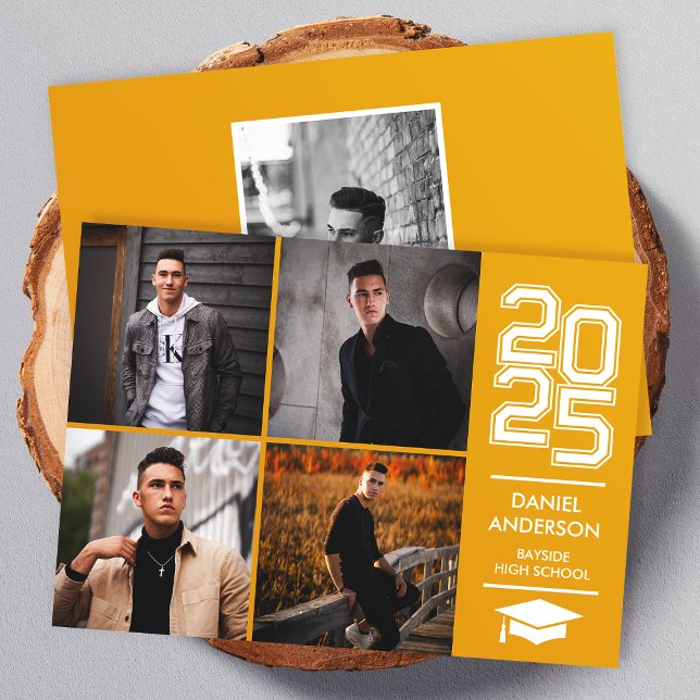 Anúncio de Graduação Moderno em Quadrado Dourado F (Criador carregado)