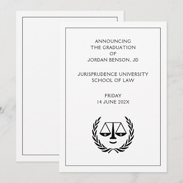 Anúncio de Graduação na Faculdade de Direito (Frente/Verso)