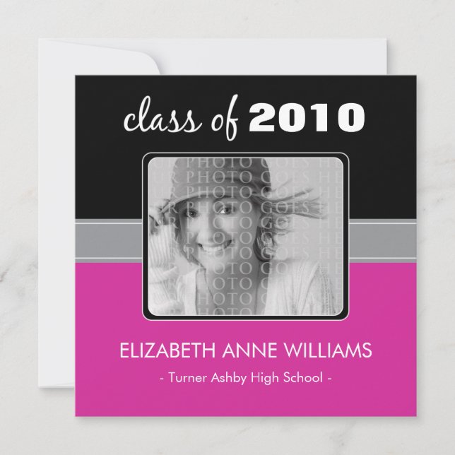 Anúncio de Graduação Personalizada da Fuschia Enca (Frente)