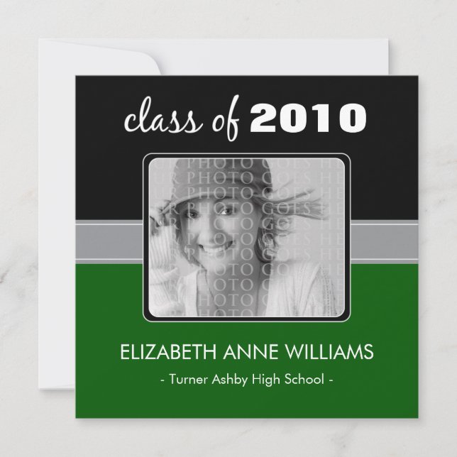 Anúncio de Graduação Personalizada Verde Encantáve (Frente)