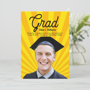 Anúncio de Graduação Personalizado Foto Amarelo Mo