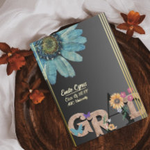 Anúncio de Graduação Retrofloral de Script de Folh