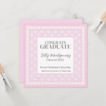 Anúncio de Graduação Rosa Quadrado