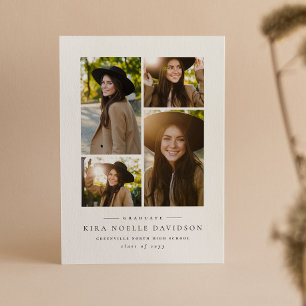 Anúncio de graduação simples da colagem de fotos