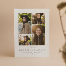 Anúncio de graduação simples da colagem de fotos