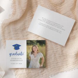 Anúncio de Graduação Simples de Azul e Branco