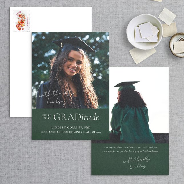 Anúncio de Graduação Verde de Foto GRADitude (Criador carregado)