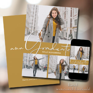 Anúncio de Graduação Vertical de 3 Fotos Graduado