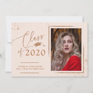 Anúncio de Graduada Chic Rosa Dourado Brilho Foto