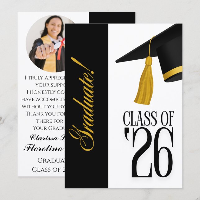 Anúncio de Graduado da Turma de 2026 (Frente/Verso)