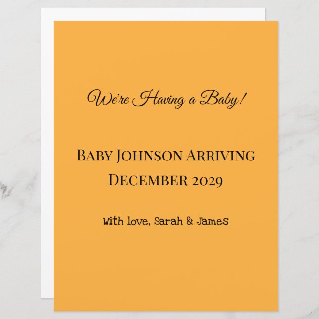 anúncio de gravidez! (Frente/Verso)