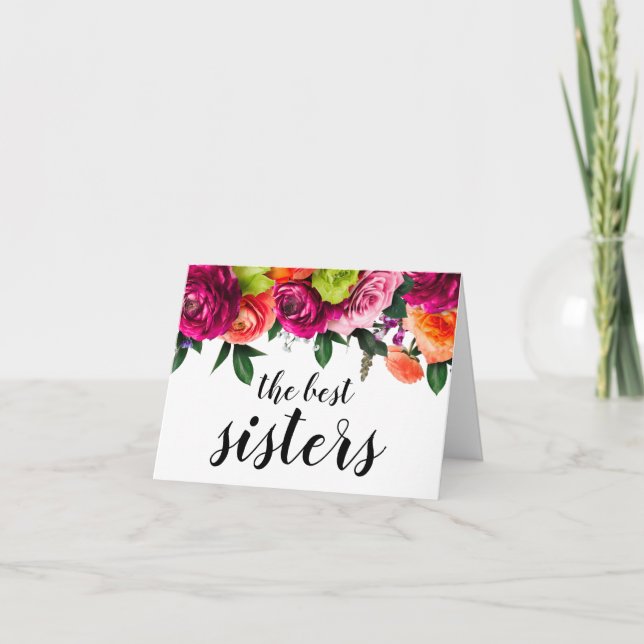 Anúncio de gravidez à Irmã com Floral (Frente)