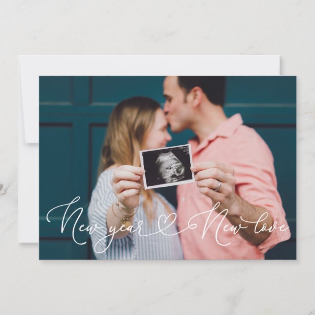 Anúncio de Gravidez Ano Novo Amor (Frente)