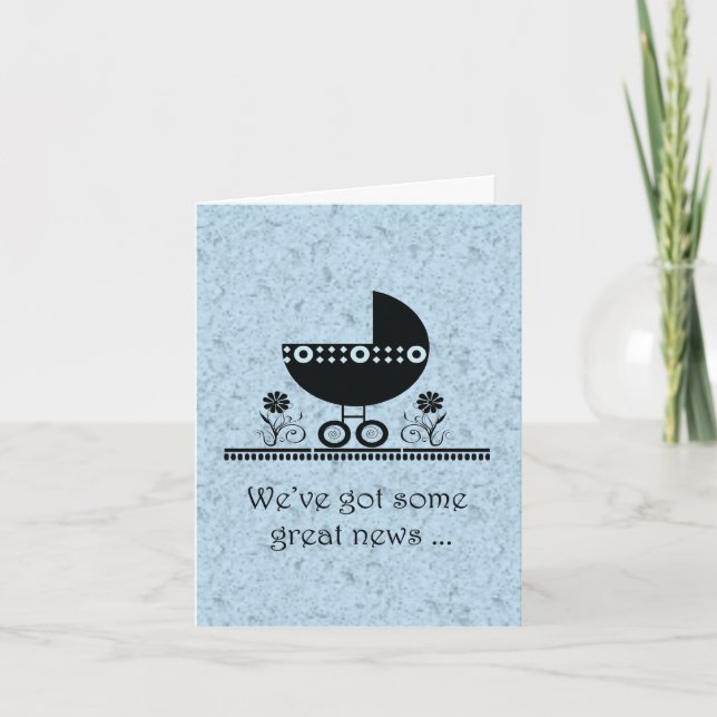 Anúncio de gravidez Blue Baby Buggy (Frente)