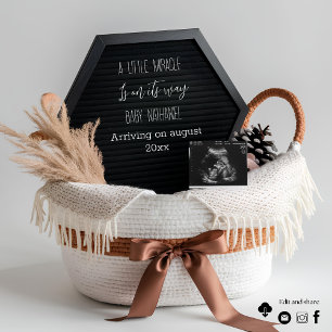 Anúncio de gravidez boho simples e elegante