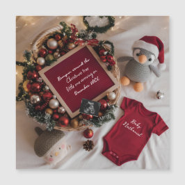 Anúncio de gravidez com tema natalino