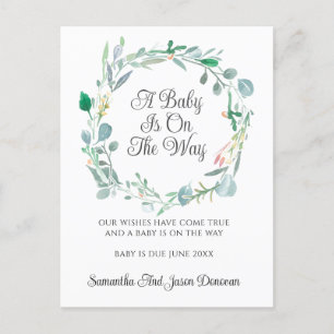Anúncio de Gravidez Coroa Floral Rosa Verde