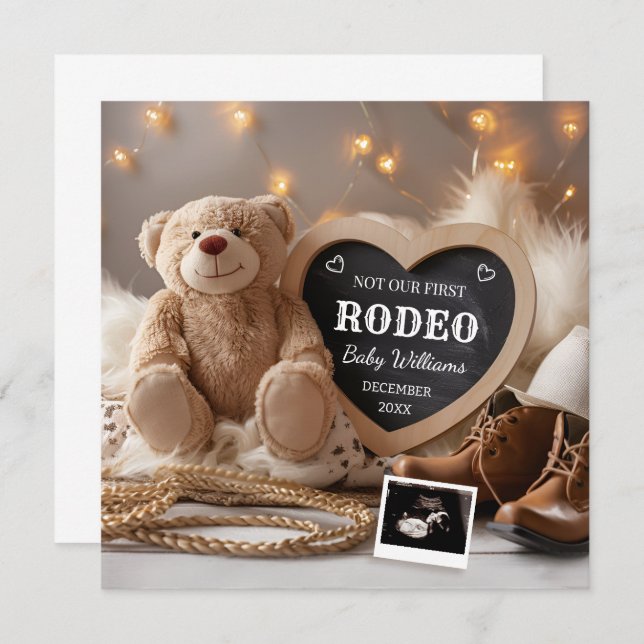 Anúncio de Gravidez da Cowboy Ocidental (Frente/Verso)