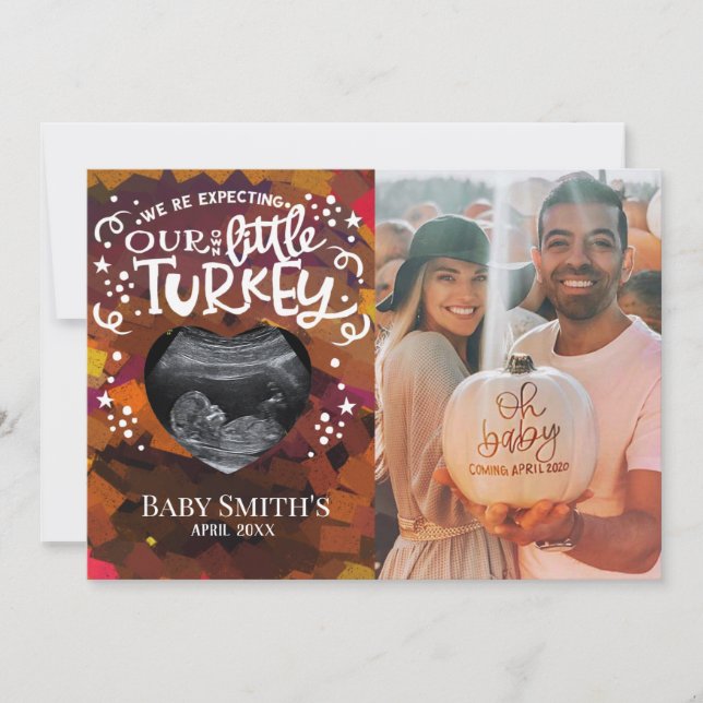 Anúncio de Gravidez de Ação de Graças (Frente)