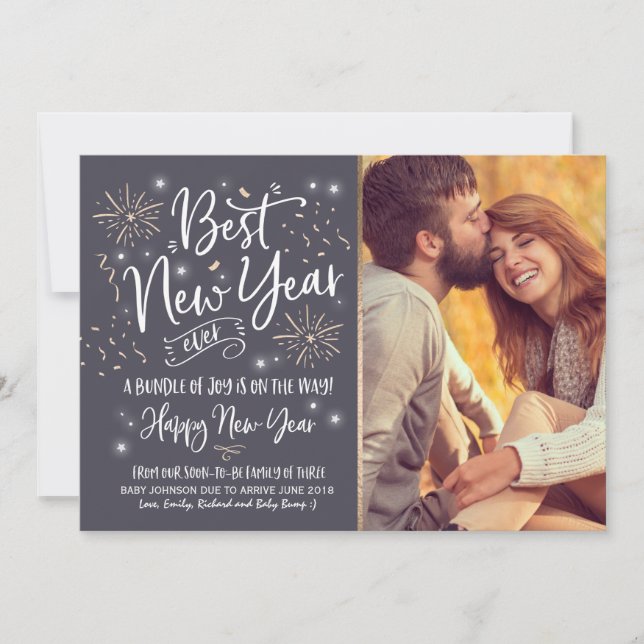 Anúncio de Gravidez de Ano Novo 2018 (Frente)