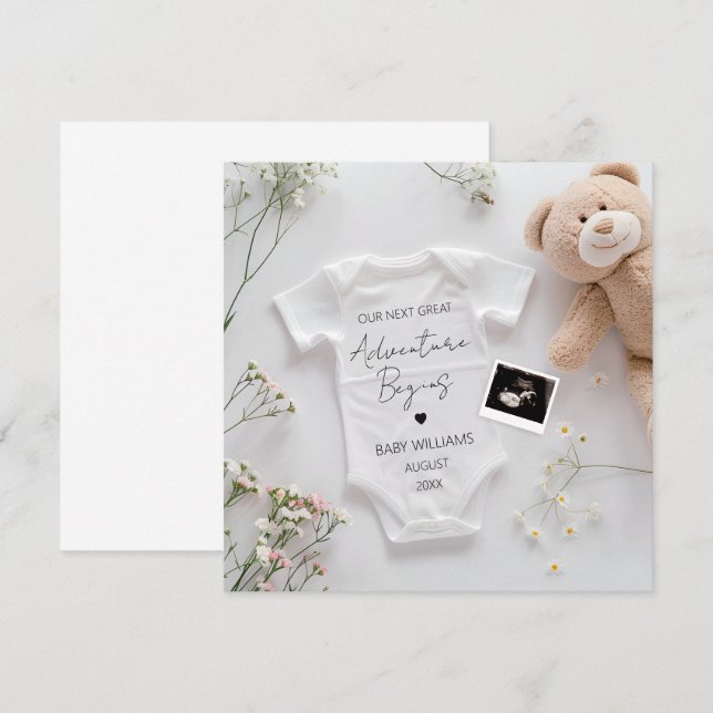 Anúncio de Gravidez de Aventura Moderna (Frente/Verso)