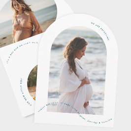 anúncio de gravidez de bebê com arco azul