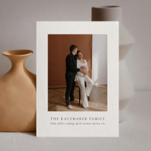 Anúncio de Gravidez de Bebê com Foto Minimalista M