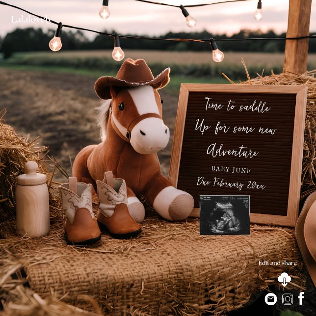 Anúncio de gravidez de cowboy country  (Criador carregado)