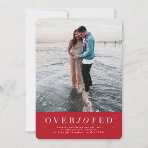 Anúncio de gravidez de férias vermelho