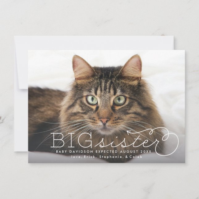 Anúncio de gravidez de foto da irmã mais velha (Frente)