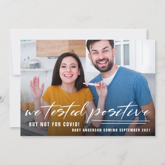 Anúncio de Gravidez de Foto de Quarentena Engraçad (Frente)