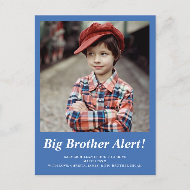 Anúncio de Gravidez de Foto do Irmão Grande Azul (Frente)