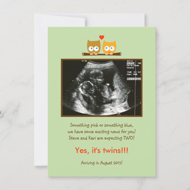 Anúncio de Gravidez de Foto do Owls (Frente)