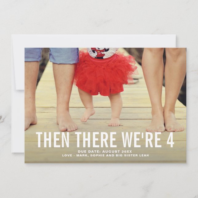 Anúncio de Gravidez de Foto em Tipografia Negrito (Frente)