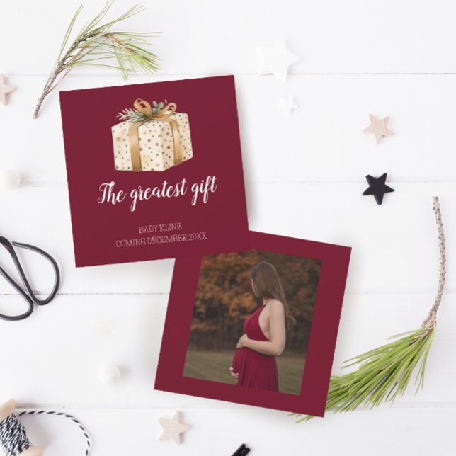 Anúncio de gravidez de fotos de inverno com o melh (Criador carregado)