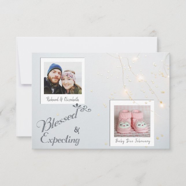 Anúncio de gravidez de fotos no Natal (Frente)