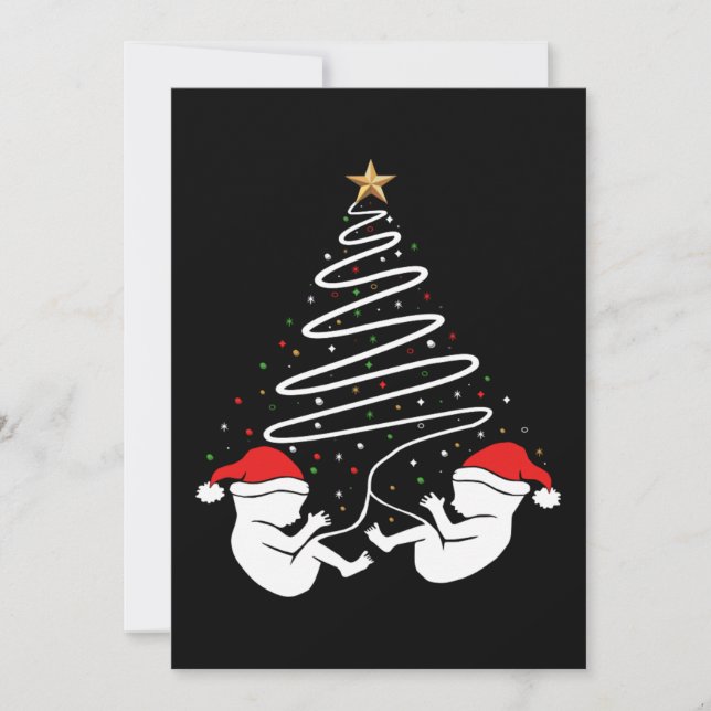 Anúncio de Gravidez de Gêmeos Natal Xmas (Frente)