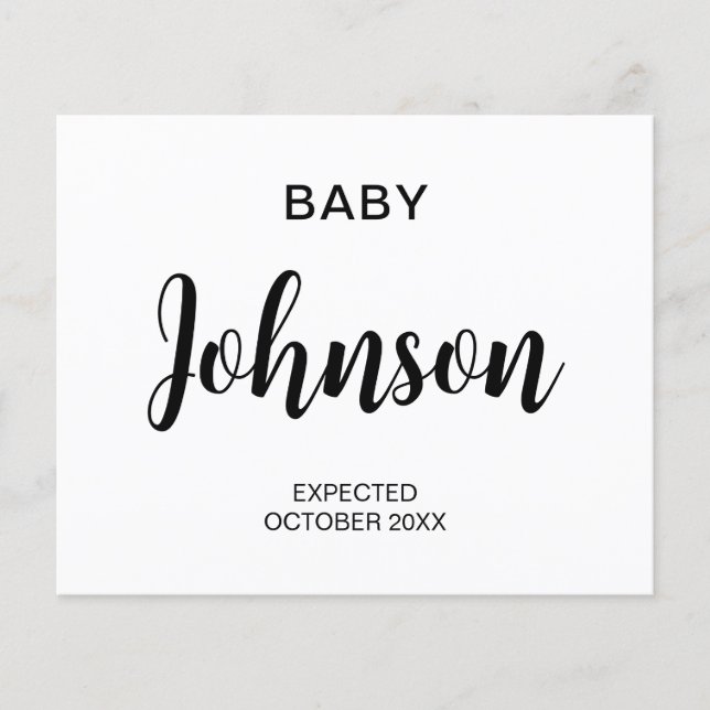 Anúncio de Gravidez de Orçamento Moderno (Frente)