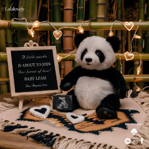 Anúncio de Gravidez de Panda Adorável Fofinho