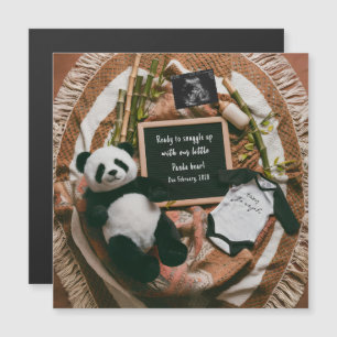 Anúncio de Gravidez de Panda Neutro Boho
