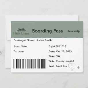 Anúncio de gravidez de tíquete para a família