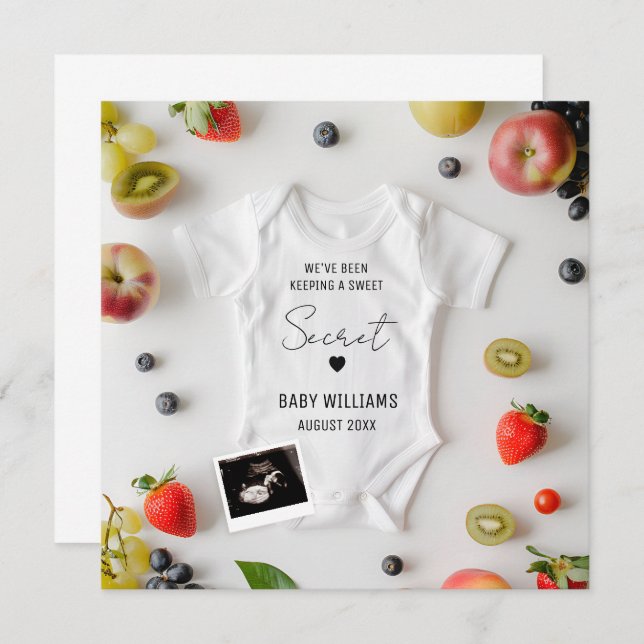 Anúncio de Gravidez de Verão minimalista (Frente/Verso)