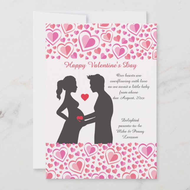 Anúncio de gravidez do namorados Love (Frente)